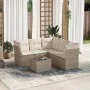 Gartensofa-Set mit 6-teiligen Kissen aus synthetischem Rattan in Beige. von , Gartensets - Ref: Foro24-3217628, Preis: 423,38...