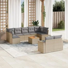 Juego de sofás jardín con cojines beige 10 pzas ratán sintético by , Modular outdoor sofas - Ref: Foro24-3224274, Price: 592,...