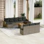 Set de sofás de jardín 11 pzas y cojines ratán sintético gris by , Modular outdoor sofas - Ref: Foro24-3224331, Price: 572,27...