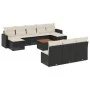Set de sofás de jardín 11 pzas y cojines ratán sintético negro by , Modular outdoor sofas - Ref: Foro24-3224327, Price: 563,9...