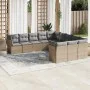 Set de sofás de jardín 11pzas con cojines ratán sintético beige by , Garden sets - Ref: Foro24-3218409, Price: 659,55 €, Disc...