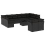 Set de sofás de jardín y cojines 13 pzas ratán sintético negro by , Garden sets - Ref: Foro24-3218435, Price: 830,86 €, Disco...