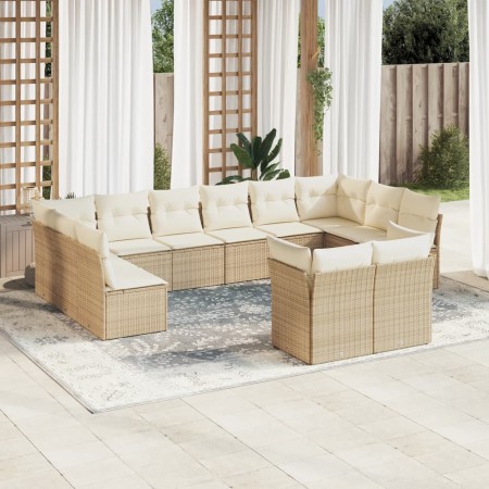 Set de sofás de jardín 12 pzas y cojines ratán sintético marrón by , Garden sets - Ref: Foro24-3218428, Price: 764,43 €, Disc...