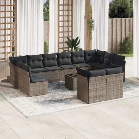 Set sofás de jardín con cojines 13 piezas ratán sintético gris by , Garden sets - Ref: Foro24-3218440, Price: 778,16 €, Disco...