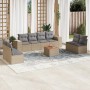 Set de sofás de jardín 9 pzas con cojines ratán sintético beige by , Garden sets - Ref: Foro24-3257739, Price: 537,49 €, Disc...