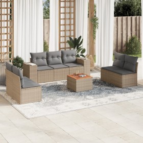 Juego de sofás de jardín con cojines beige 8 pzas ratán PE by , Garden sets - Ref: Foro24-3257732, Price: 499,27 €, Discount: %