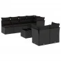 8-teiliges Gartensofa-Set und Kissen aus schwarzem Kunststoff-Rattan. von , Gartensets - Ref: Foro24-3249134, Preis: 510,56 €...