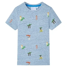 Kinder-T-Shirt in meliertem Blau, Größe 140. von , Kinder-T-Shirts - Ref: Foro24-12228, Preis: 8,92 €, Rabatt: %