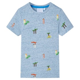 Kinder-T-Shirt in meliertem Blau, Größe 140. von , Kinder-T-Shirts - Ref: Foro24-12228, Preis: 9,00 €, Rabatt: %