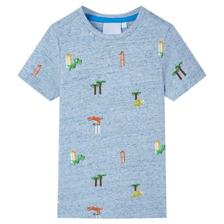Kinder-T-Shirt in meliertem Blau, Größe 140. von , Kinder-T-Shirts - Ref: Foro24-12228, Preis: 9,00 €, Rabatt: %