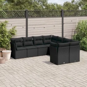 Set de sofás de jardín 8 piezas y cojines ratán sintético negro by , Garden sets - Ref: Foro24-3218585, Price: 524,32 €, Disc...