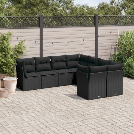 Set de sofás de jardín 8 piezas y cojines ratán sintético negro by , Garden sets - Ref: Foro24-3218585, Price: 514,27 €, Disc...