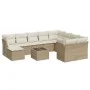 Gartensofa-Set 11-teilig mit beigen Polstern aus synthetischem Rattan von , Gartensets - Ref: Foro24-3218598, Preis: 706,75 €...
