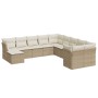 Set de sofás de jardín 11pzas con cojines ratán sintético beige by , Garden sets - Ref: Foro24-3218608, Price: 689,29 €, Disc...
