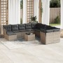 Set de sofás de jardín 12 pzas con cojines ratán sintético gris by , Garden sets - Ref: Foro24-3218620, Price: 676,22 €, Disc...