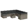 Set de sofás de jardín 12 pzas con cojines ratán sintético gris by , Garden sets - Ref: Foro24-3218620, Price: 665,63 €, Disc...