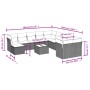 Gartensofagarnitur 12-teilig mit grauen Polstern aus synthetischem Rattan. von , Gartensets - Ref: Foro24-3218620, Preis: 676...