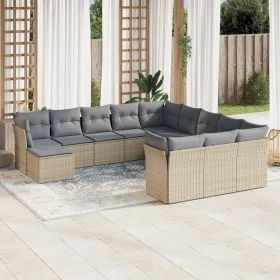 Set de sofás de jardín 12 pzas y cojines ratán sintético marrón by , Garden sets - Ref: Foro24-3218629, Price: 712,05 €, Disc...