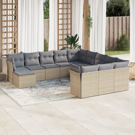 Set de sofás de jardín 12 pzas y cojines ratán sintético marrón by , Garden sets - Ref: Foro24-3218629, Price: 688,95 €, Disc...