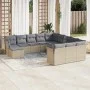 Set de sofás de jardín 12 pzas y cojines ratán sintético marrón by , Garden sets - Ref: Foro24-3218629, Price: 712,05 €, Disc...