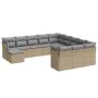 Set de sofás de jardín 12 pzas y cojines ratán sintético marrón by , Garden sets - Ref: Foro24-3218629, Price: 712,05 €, Disc...