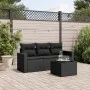 Gartensitzgruppe 4-teilig mit schwarzen Polstern aus synthetischem Rattan von , Gartensets - Ref: Foro24-3218655, Preis: 261,...