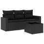 Juego de sofás jardín 4 pzas con cojines ratán sintético negro by , Garden sets - Ref: Foro24-3218655, Price: 250,32 €, Disco...