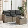 Gartensofagarnitur 4-teilig mit grauen Polstern aus synthetischem Rattan von , Gartensets - Ref: Foro24-3218660, Preis: 244,2...