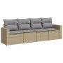 Gartensitzgruppe mit 4-teiligen Sofas und Kissen aus synthetischem Rattan in Beige. von , Gartensets - Ref: Foro24-3218669, P...