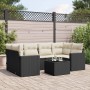 Set de comedor de jardín 7 pzas y cojines ratán sintético negro by , Garden sets - Ref: Foro24-3218706, Price: 418,37 €, Disc...