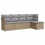 Juego de sofás jardín con cojines 5 pzas ratán sintético beige by , Garden sets - Ref: Foro24-3217559, Price: 281,65 €, Disco...