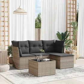 Juego de sofás jardín con cojines 5 pzas ratán sintético gris by , Garden sets - Ref: Foro24-3217550, Price: 277,74 €, Discou...
