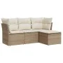 Juego de sofás jardín con cojines 4 pzas ratán sintético beige by , Garden sets - Ref: Foro24-3217538, Price: 261,29 €, Disco...