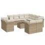 Set de sofás de jardín 12 pzas y cojines ratán sintético marrón by , Garden sets - Ref: Foro24-3218518, Price: 906,27 €, Disc...