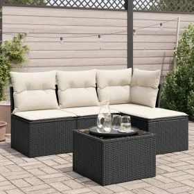 Set de muebles de jardín 5 pzas y cojines ratán sintético negro by , Garden sets - Ref: Foro24-3217506, Price: 273,77 €, Disc...