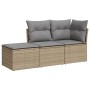 Juego de sofás de jardín con cojines beige 3 pzas ratán PE by , Garden sets - Ref: Foro24-3217469, Price: 177,20 €, Discount: %