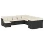 Set de sofás de jardín 11 pzas y cojines ratán sintético negro de , Conjuntos de jardín - Ref: Foro24-3250445, Precio: 627,94...