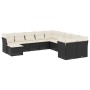 Set de sofás de jardín 11 pzas y cojines ratán sintético negro by , Garden sets - Ref: Foro24-3250445, Price: 635,67 €, Disco...