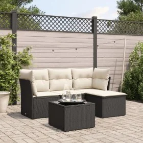 Gartenmöbel-Set, 5-teilig, mit schwarzen Polstern aus synthetischem Rattan. von , Gartensets - Ref: Foro24-3217546, Preis: 28...