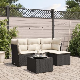 Set de muebles de jardín 5 pzas y cojines ratán sintético negro de , Conjuntos de jardín - Ref: Foro24-3217546, Precio: 262,4...