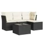 Set de muebles de jardín 5 pzas y cojines ratán sintético negro by , Garden sets - Ref: Foro24-3217546, Price: 285,05 €, Disc...