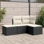 Juego de sofás jardín 4 pzas con cojines ratán sintético negro by , Garden sets - Ref: Foro24-3217476, Price: 208,57 €, Disco...