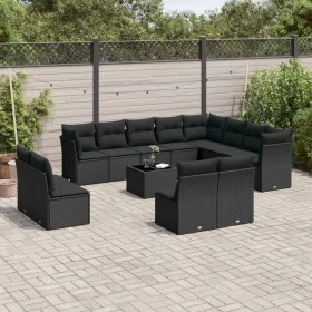 Set de sofás de jardín y cojines 13 pzas ratán sintético negro by , Garden sets - Ref: Foro24-3218475, Price: 862,88 €, Disco...
