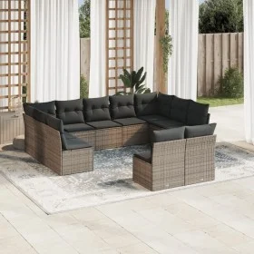 Set de sofás de jardín 11 pzas y cojines ratán sintético gris by , Garden sets - Ref: Foro24-3218350, Price: 595,63 €, Discou...