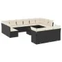 Gartensofagarnitur 14-teilig mit schwarzen Polstern aus synthetischem Rattan. von , Gartensets - Ref: Foro24-3218456, Preis: ...