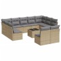 Set de sofás de jardín 12 pzas y cojines ratán sintético marrón by , Garden sets - Ref: Foro24-3218359, Price: 643,47 €, Disc...