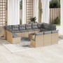 Set sofás de jardín 14 pzas con cojines ratán sintético beige by , Garden sets - Ref: Foro24-3218399, Price: 813,31 €, Discou...