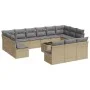 Set sofás de jardín 14 pzas con cojines ratán sintético beige by , Garden sets - Ref: Foro24-3218399, Price: 856,16 €, Discou...