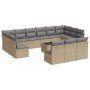 Set sofás de jardín 14 pzas con cojines ratán sintético beige by , Garden sets - Ref: Foro24-3218399, Price: 813,31 €, Discou...