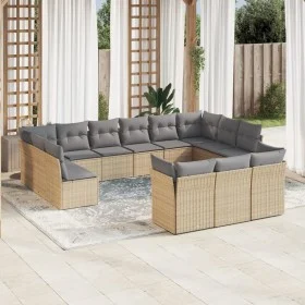 Set sofás de jardín con cojines 13 pzas ratán sintético beige by , Garden sets - Ref: Foro24-3218449, Price: 808,18 €, Discou...